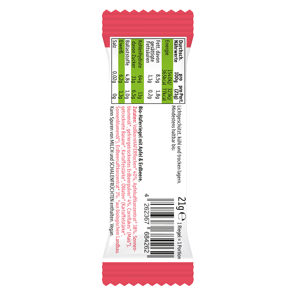 Bild: Freche Freunde Frecher Riegel Apfel und Erdbeere 