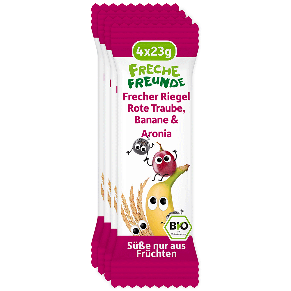 Bild: Freche Freunde Frecher Riegel Rote Traube, Banane und Aronia 