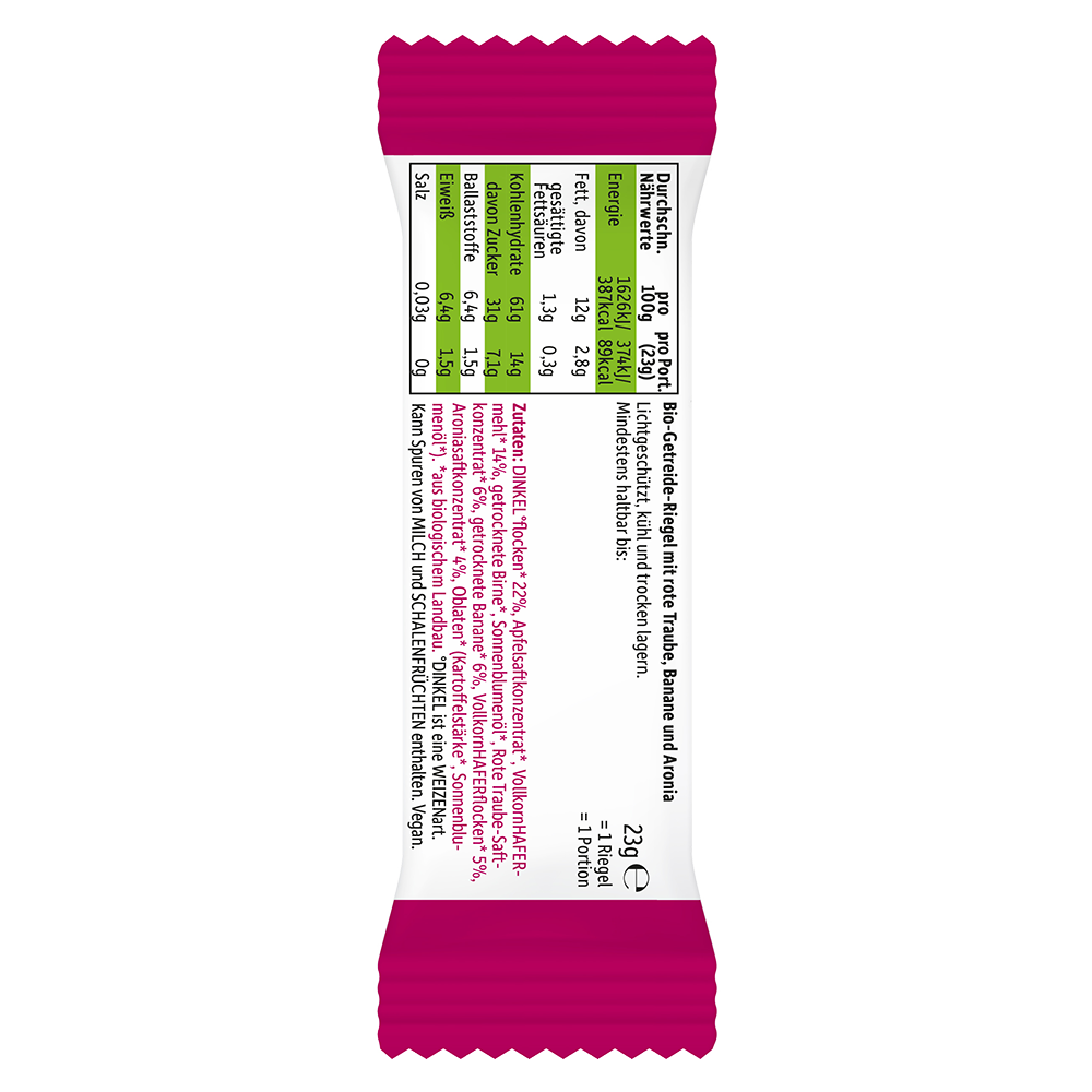 Bild: Freche Freunde Frecher Riegel Rote Traube, Banane und Aronia 