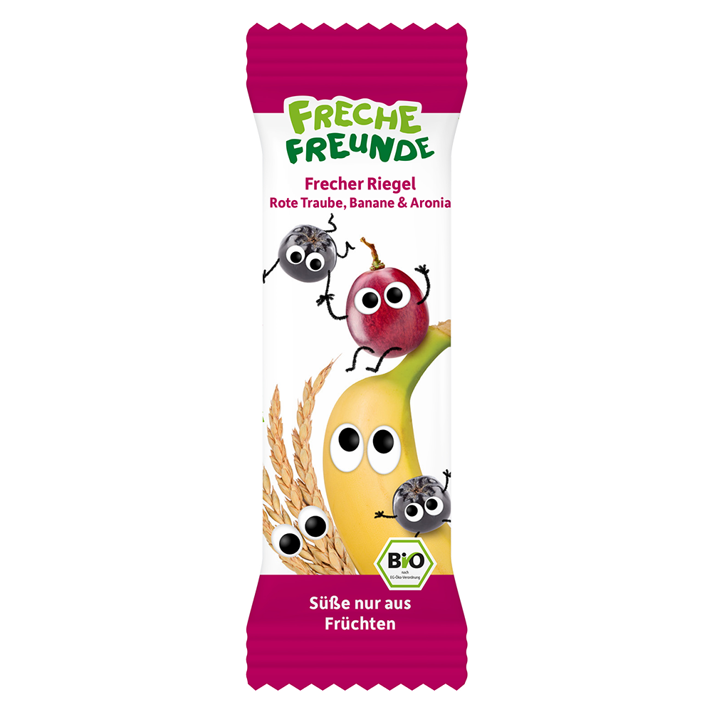 Bild: Freche Freunde Frecher Riegel Rote Traube, Banane und Aronia 