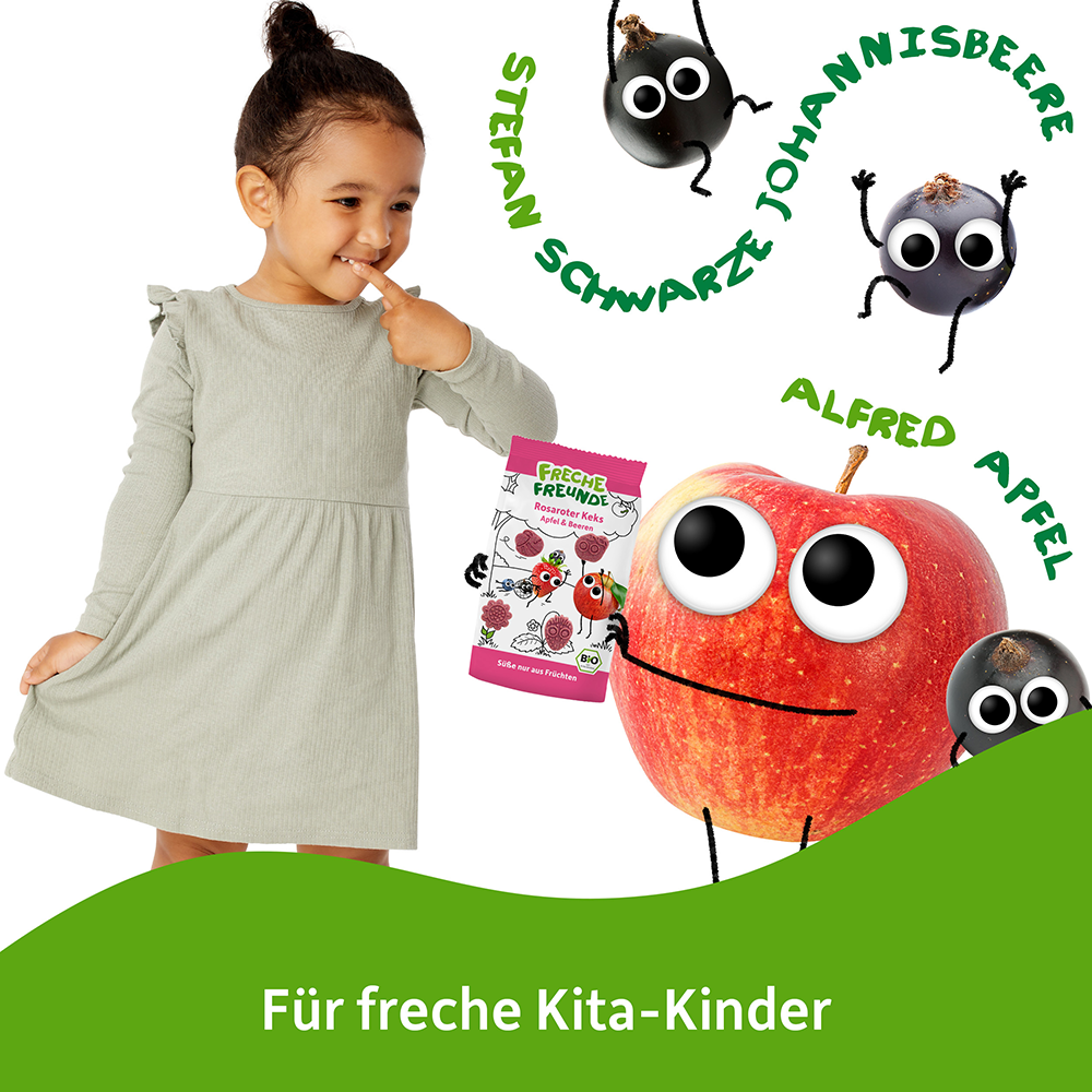 Bild: Freche Freunde Rosaroter Keks Apfel und Beeren 