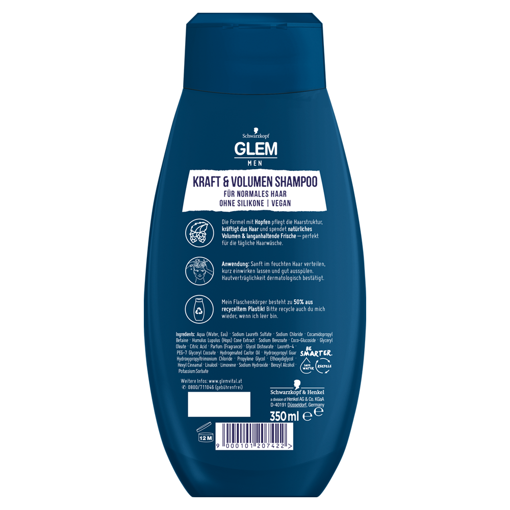 Bild: GlemVital Kraft & Volumen Shampoo Hopfen 