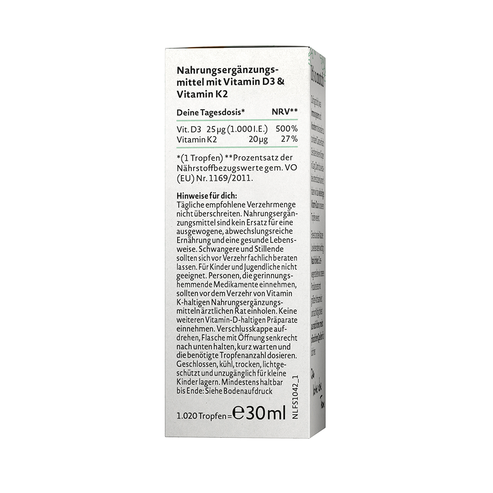 Bild: NATURE LOVE Vitamin D3 und K2 