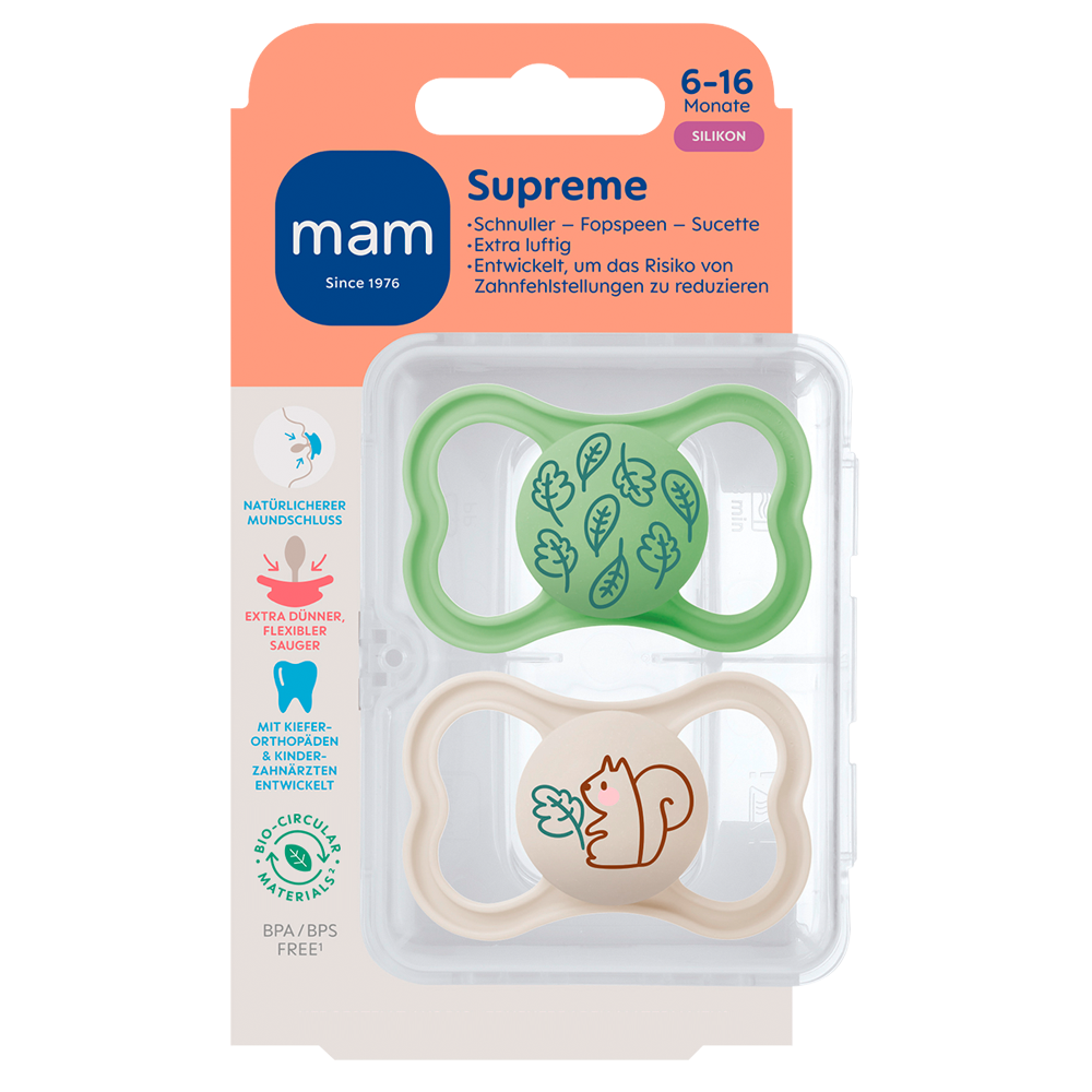Bild: MAM Supreme Silikon Schnuller 6-16 Monate 