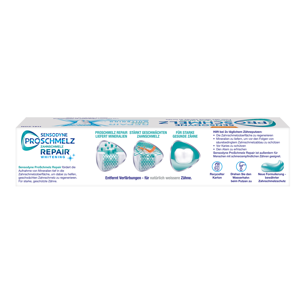 Bild: SENSODYNE Proschmelz Zahnpasta Zahnschmelz Repair Whitening Cool Mint 