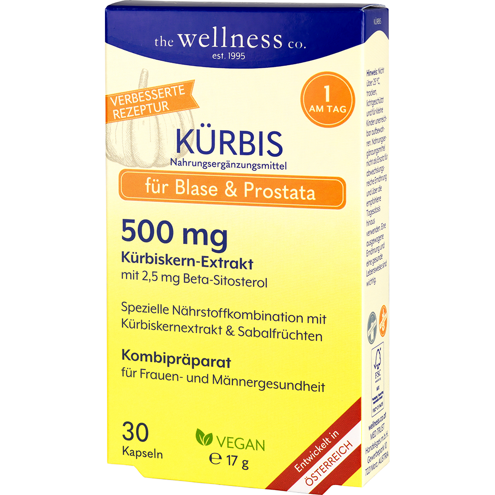Bild: the wellness co. Kürbis für Blase und Prostata 