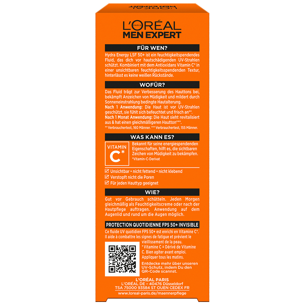 Bild: L'ORÉAL PARIS MEN EXPERT Tägliches LSF 50+ Invisible Fluid 