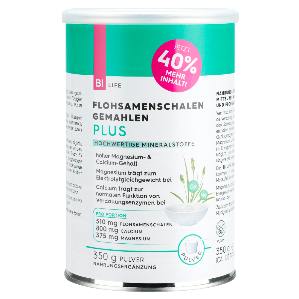 Bild: BI LIFE Flohsamenschalen Gemahlen Plus 