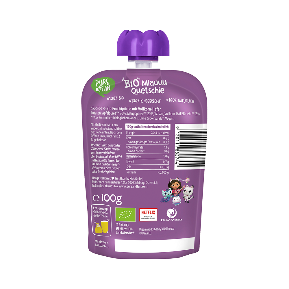 Bild: Pure & Fun Bio Quetschie Miauuu 