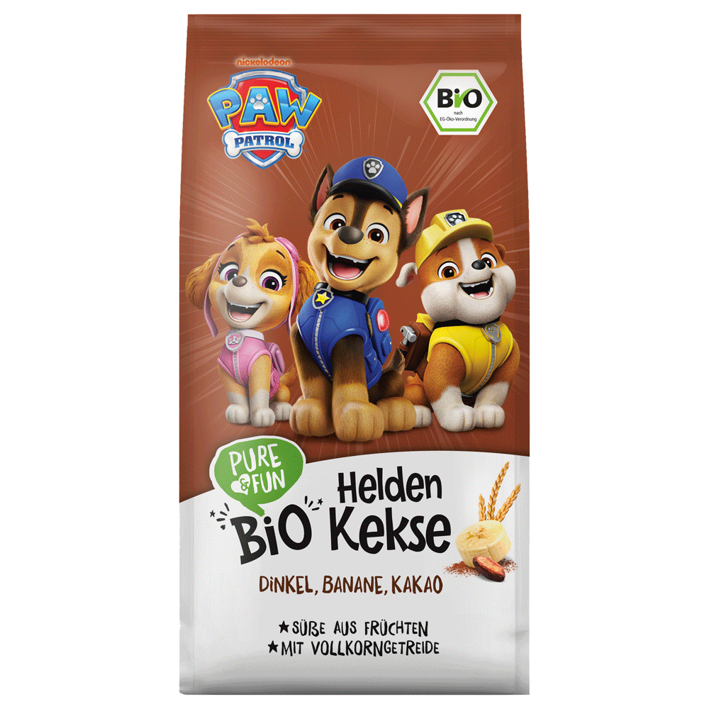 Bild: Pure & Fun Paw Patrol Helden Bio Kekse Dinkel, Banane, Kakao 