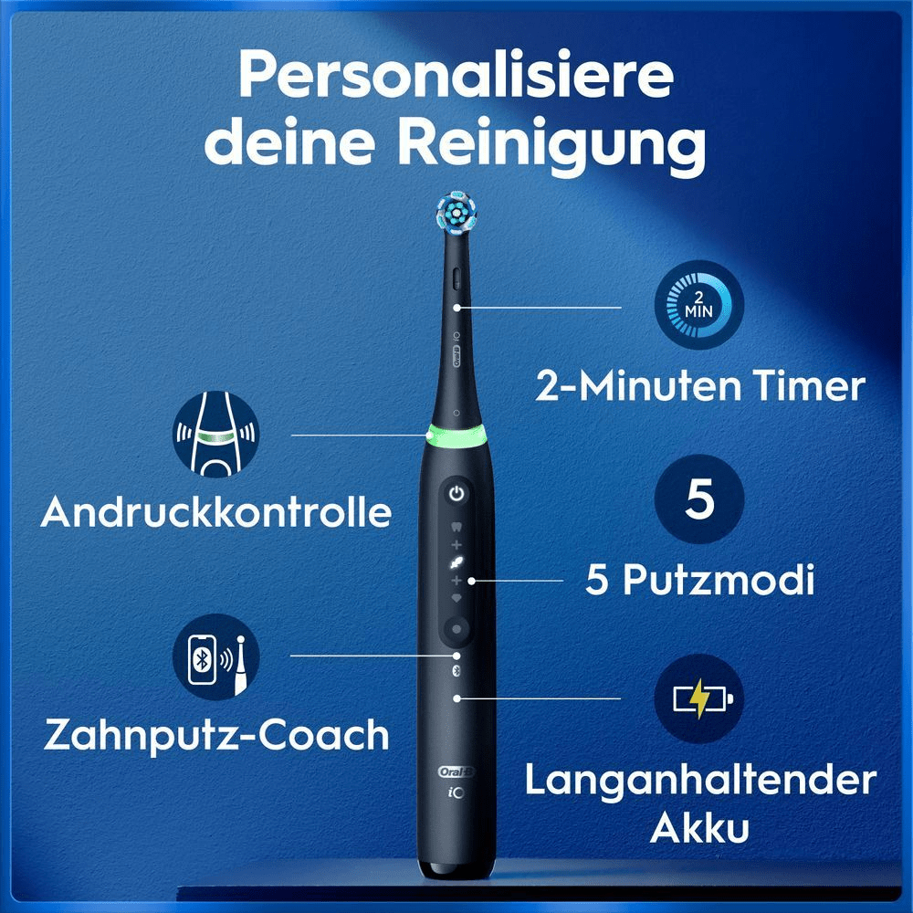 Bild: Oral-B iO Series 5 Elektrische Zahnbürste, Matt Black 