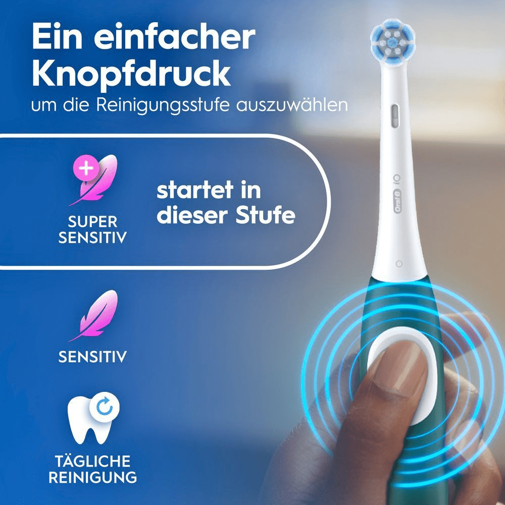 Elektrische Zahnbürste mit drei Reinigungsmodi: Super Sensitiv, Sensitiv und tägliche Reinigung