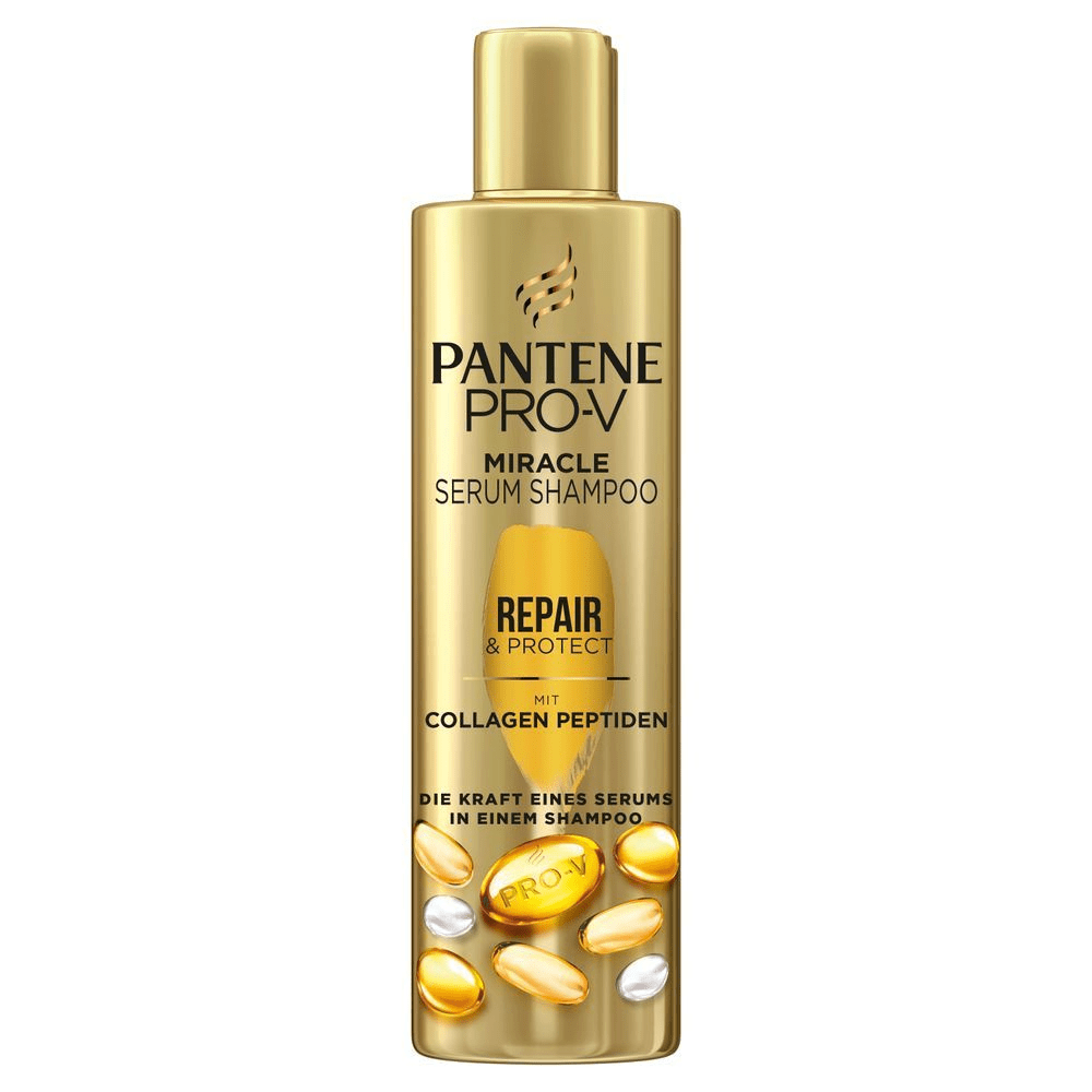Bild: PANTENE PRO-V Pro-V x Moschino Miracle Serum Shampoo Repair & Care Mit Collagen-Peptiden 