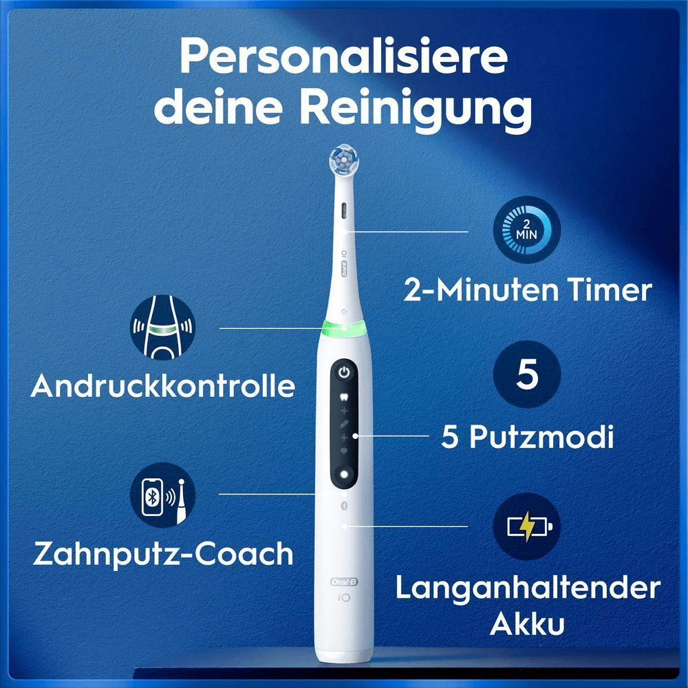Bild: Oral-B iO Series 5 Elektrische Zahnbürste, Quite Qhite 
