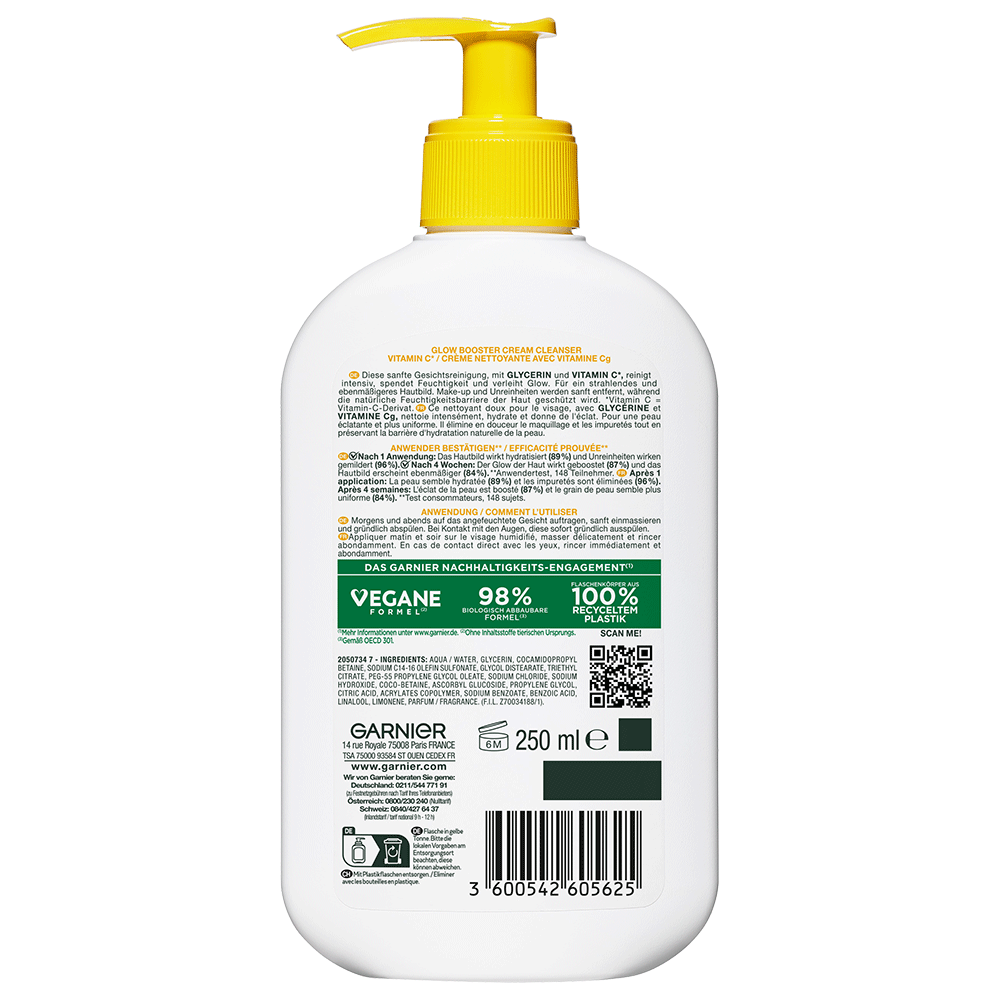 Bild: GARNIER SKIN ACTIVE Booster Cream Cleanser Vitamin C 