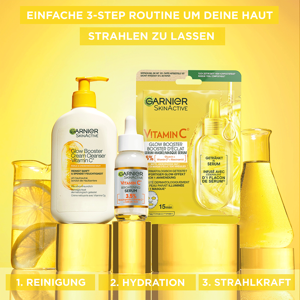 Bild: GARNIER SKIN ACTIVE Booster Cream Cleanser Vitamin C 