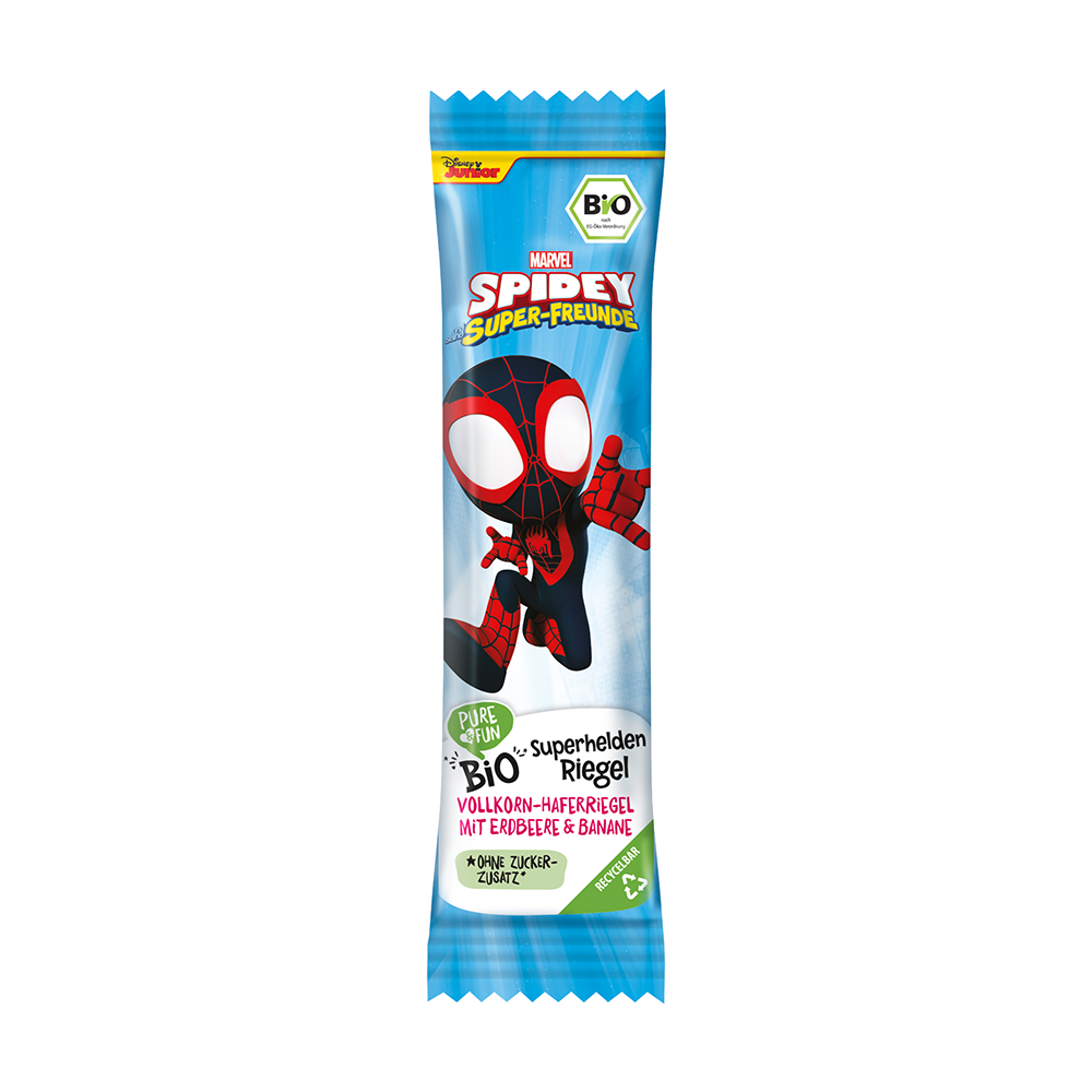 Bild: Pure & Fun Superhelden Riegel Vollkorn-Haferriegel mit Erdbeere und Banane 