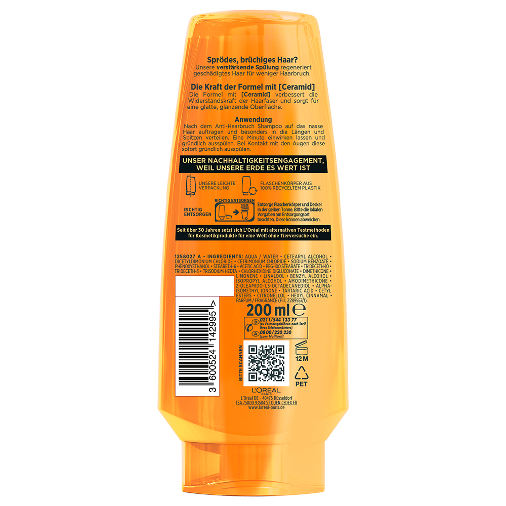 Bild: L'ORÉAL PARIS ELVITAL Anti-Haarbruch Pflegende Aufbau Spülung 
