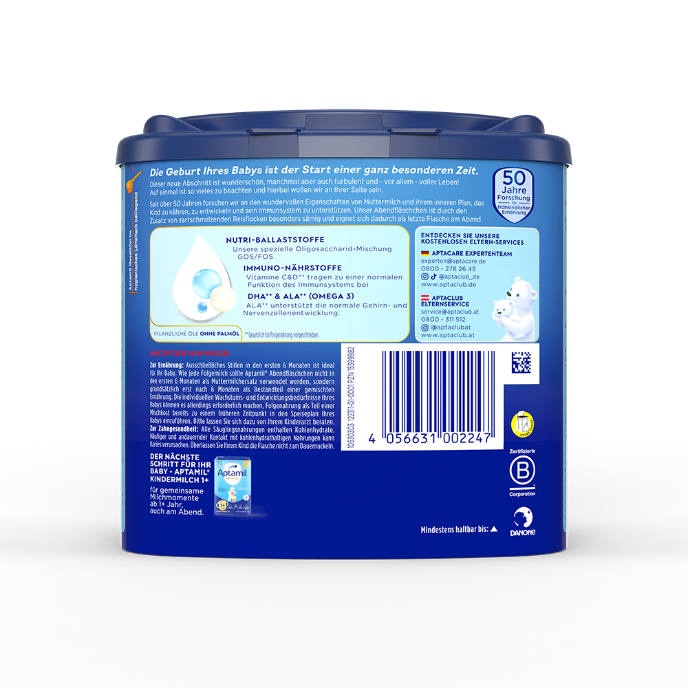 Bild: Aptamil Abendfläschen Folgemilch 