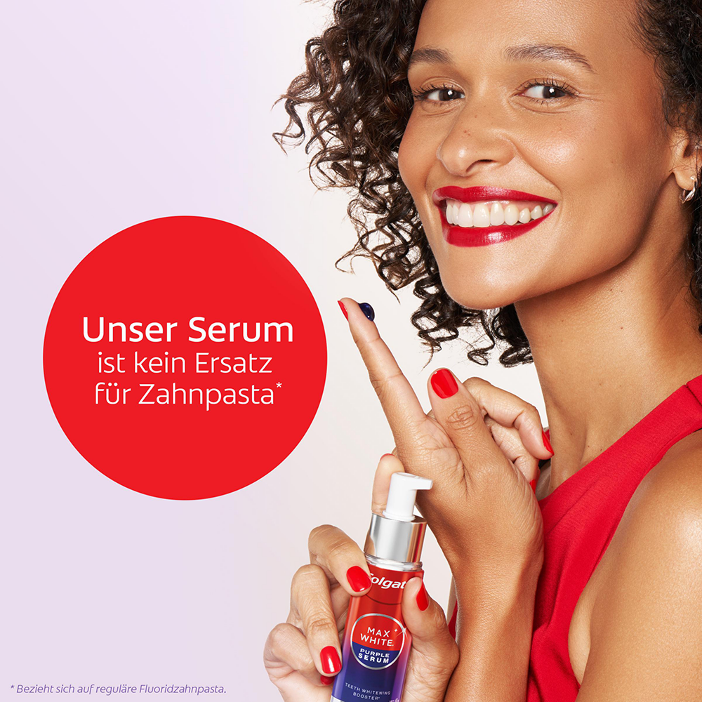 Bild: Colgate Zahnaufhellungsbooster Max White Purple Serum 
