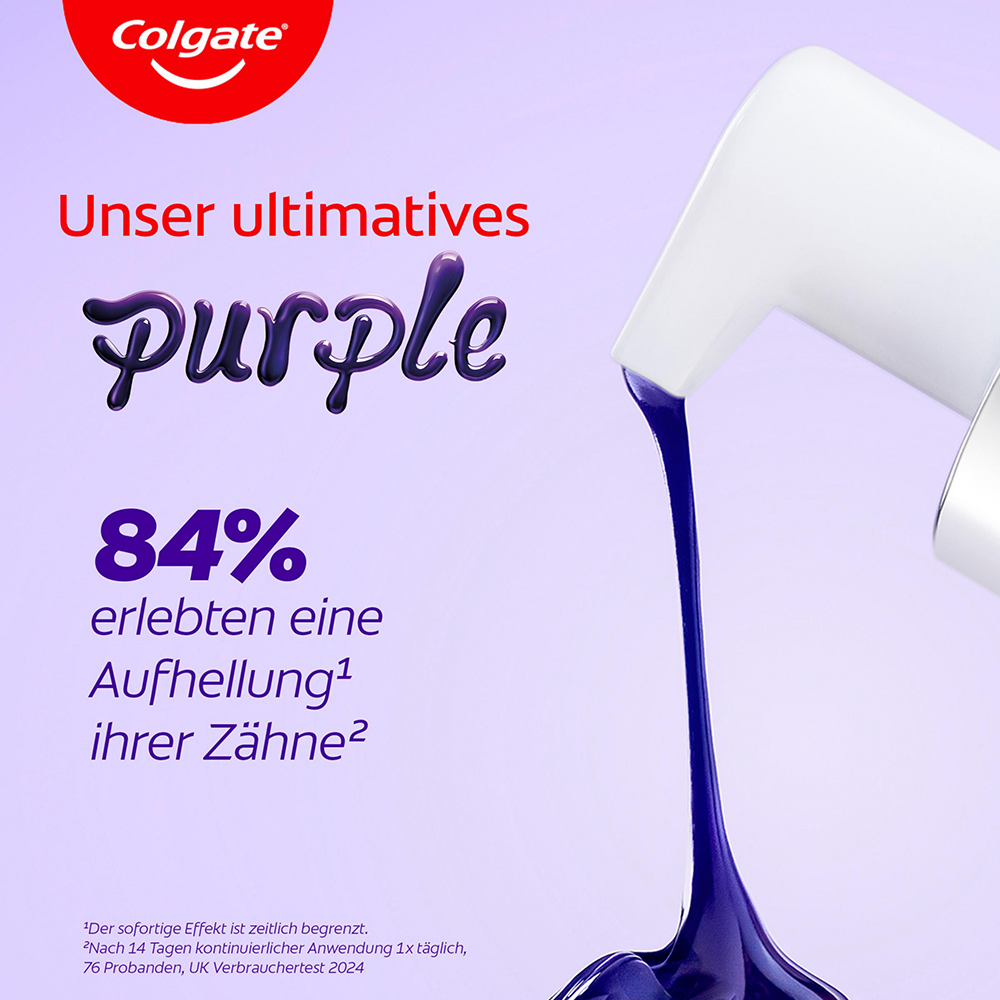 Bild: Colgate Zahnaufhellungsbooster Max White Purple Serum 