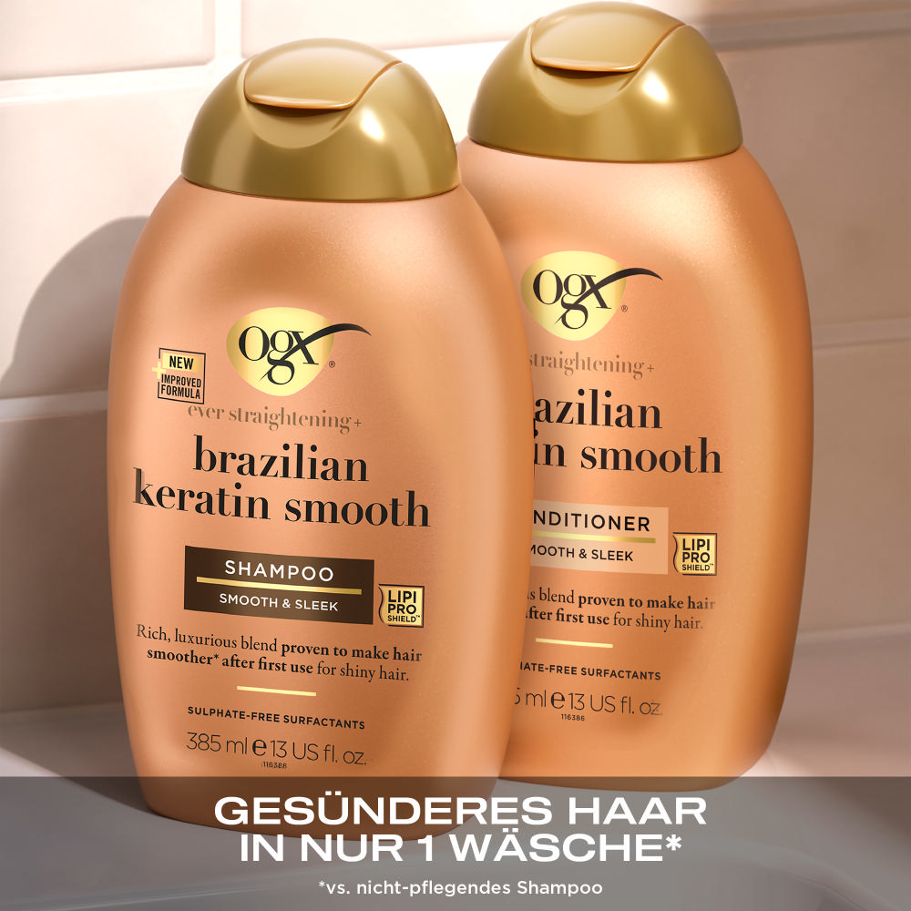 Bild: OGX Shampoo Brazilian Keratin Smooth 