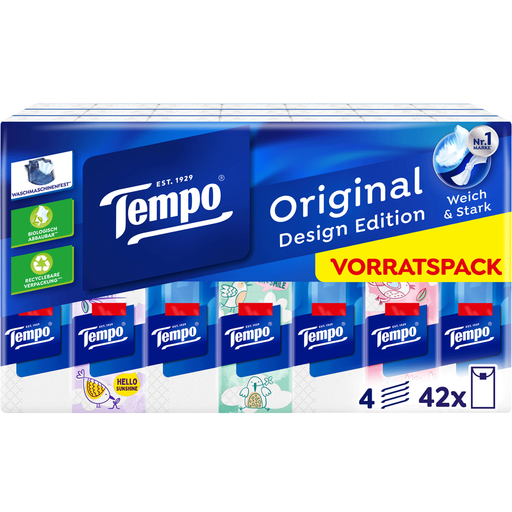 Bild: Tempo Taschentücher Design Vorratspack 