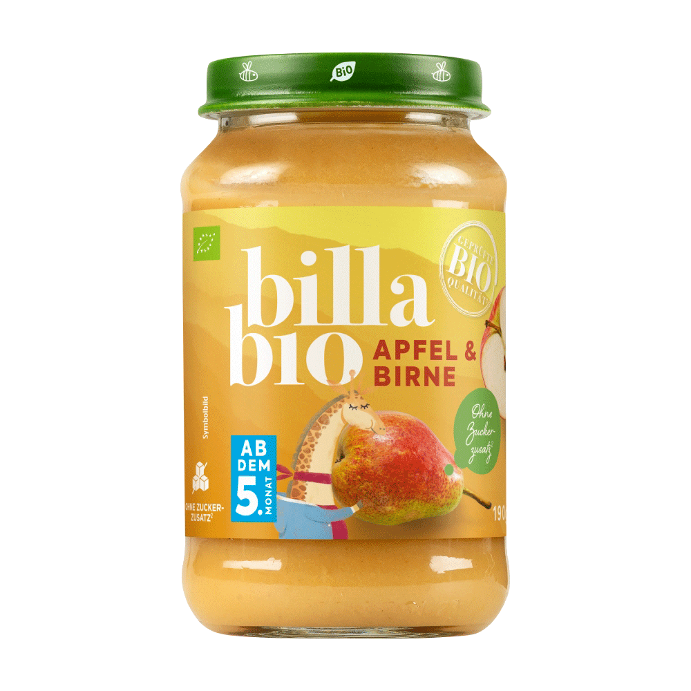 Bild: Billa Bio Gläschen Apfel & Birne