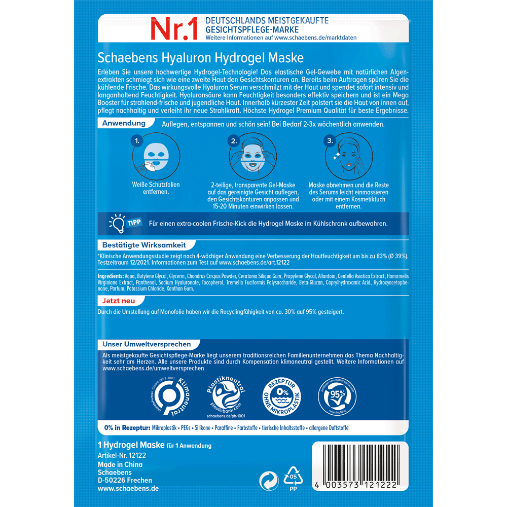 Bild: Schaebens Hydrogel Maske Hyaluron