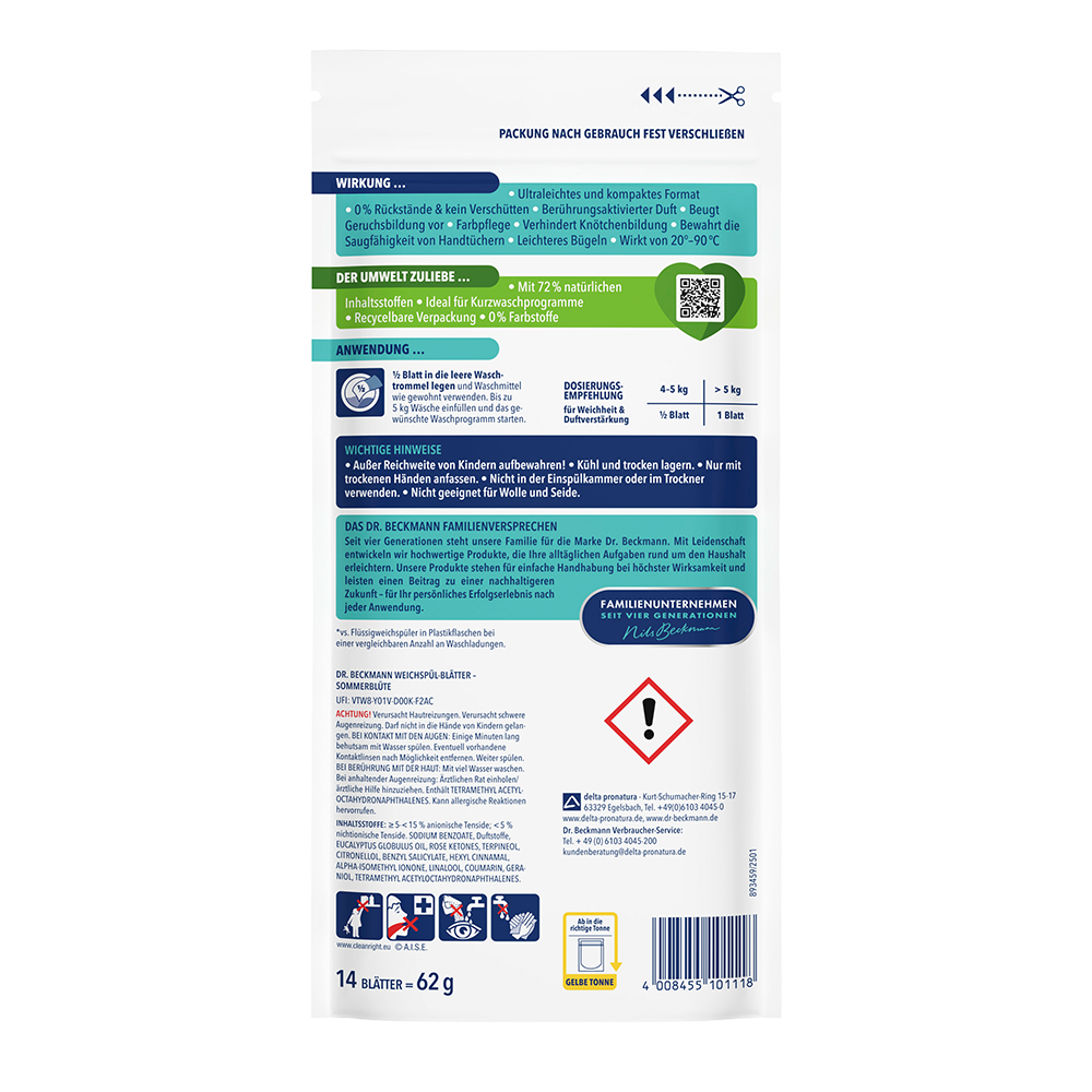 Bild: Dr. Beckmann Weichspül Blätter Sommerblüte