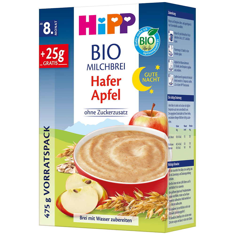 Bild: HiPP Bio Milchbrei Hafer Apfel 