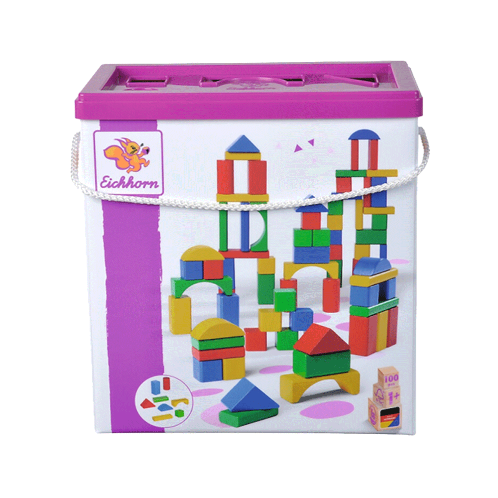 Bild: Eichhorn Holzbausteine Bunt 