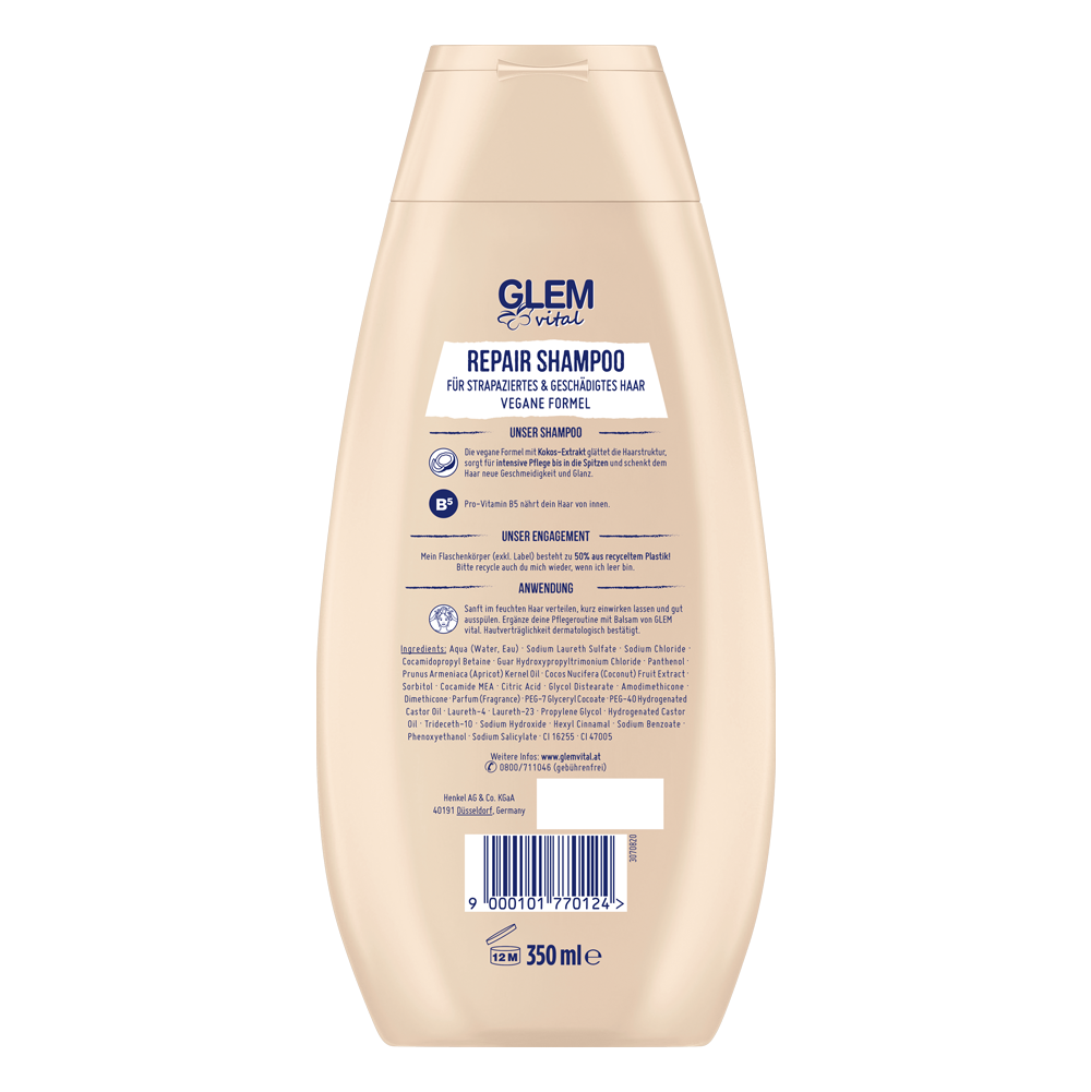 Bild: GlemVital Shampoo Repair Kokos 