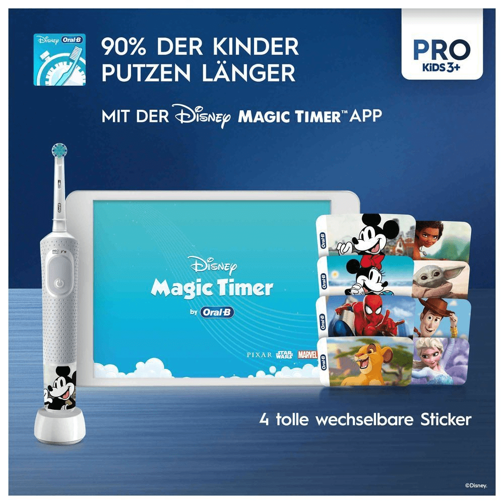 Bild: Oral-B Pro Kids Disney 100 Elektrische Zahnbürste, Weiß 