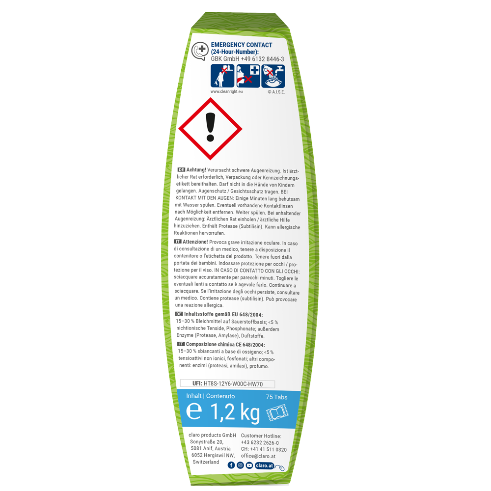 Bild: claro Classic Geschirrspültabs