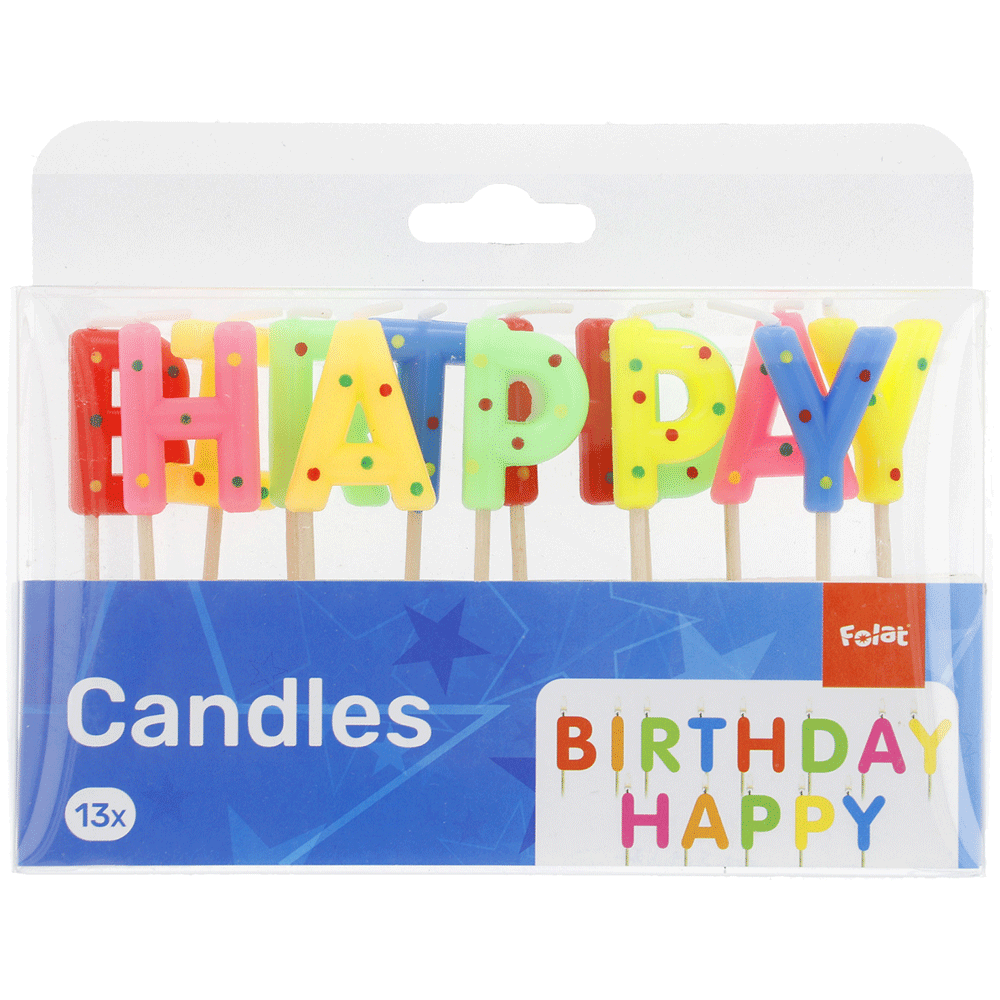 Bild: Folat Geburtstagskerzen Happy Birthday 