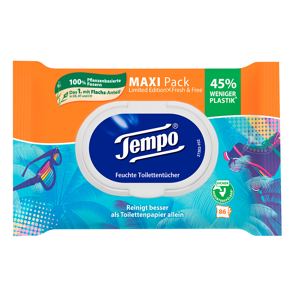 Bild: Tempo Feuchte Toilettentücher Maxi Pack 