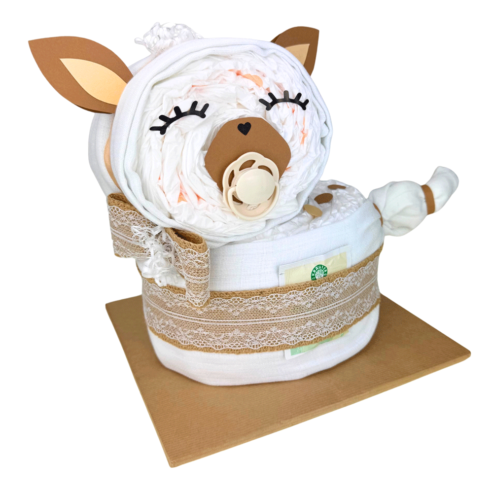 Bild: BABYWELL Windeltorte Rehlein Vintage 