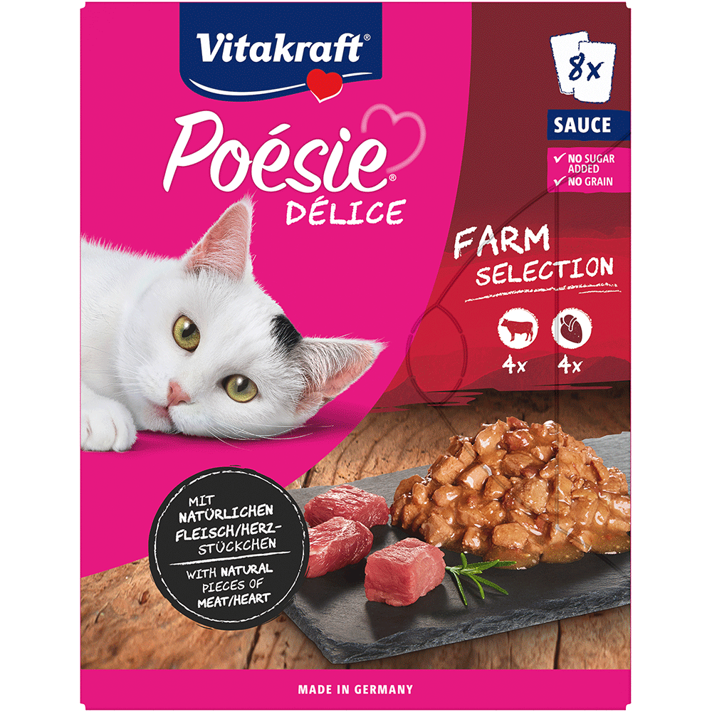 Bild: Vitakraft Poésie Farm Selection Sauce mit Rind und Herz