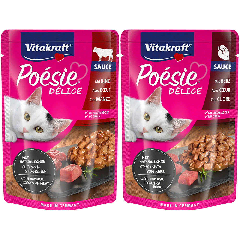 Bild: Vitakraft Poésie Farm Selection Sauce mit Rind und Herz