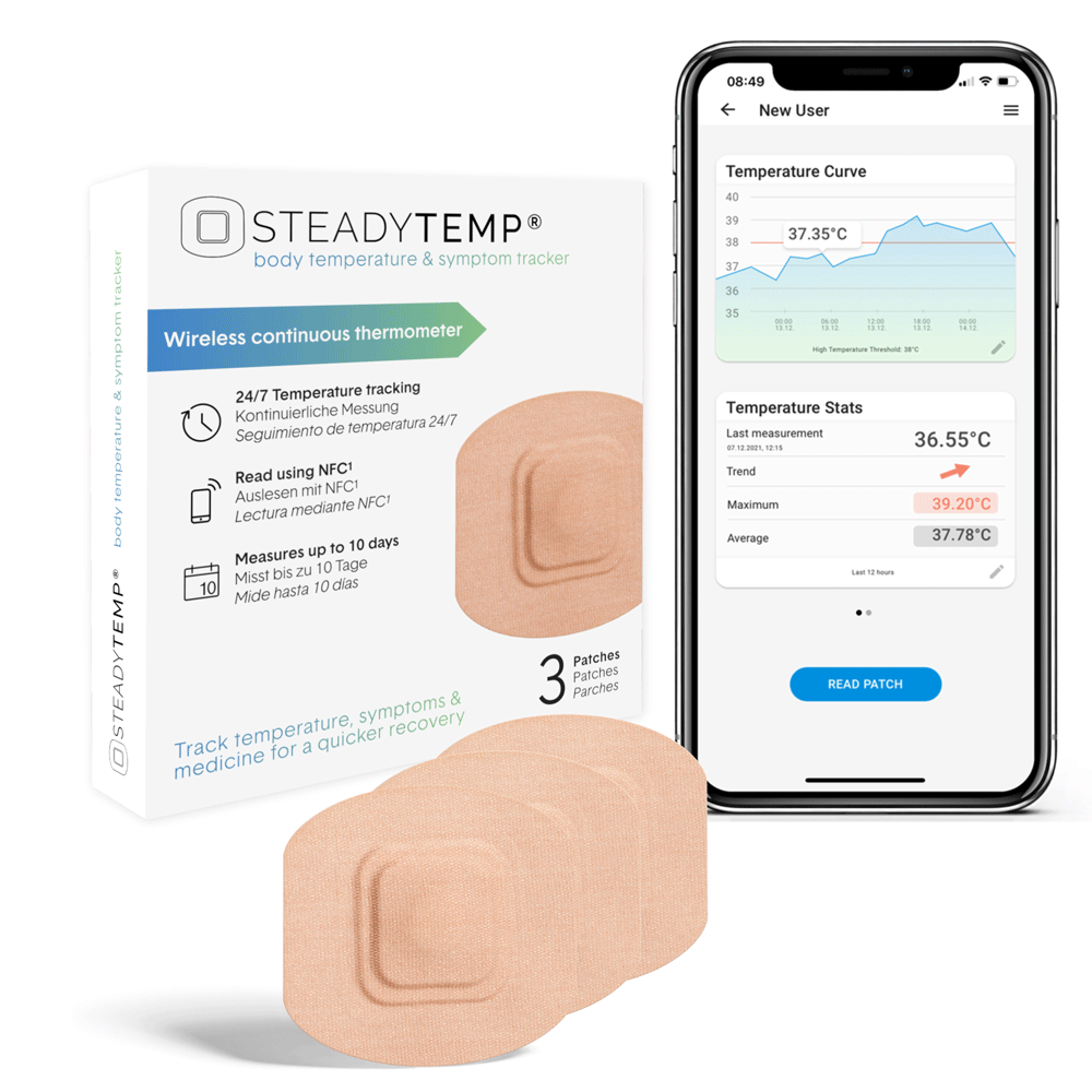 Bild: SteadyTemp Body Temperature and Symptom Tracker 