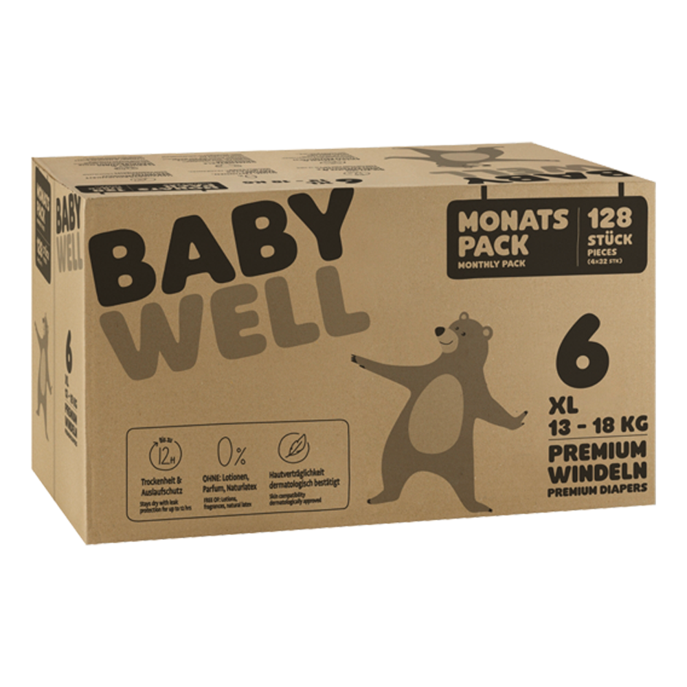 Bild: BABYWELL Premium Windeln Monatspack Gr.6, 13-18kg 