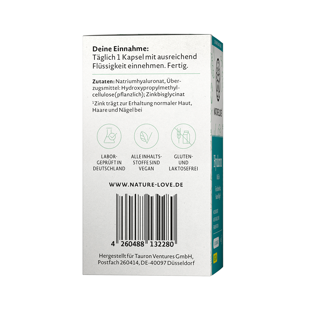 Bild: NATURE LOVE Hyaluron mit Zink 