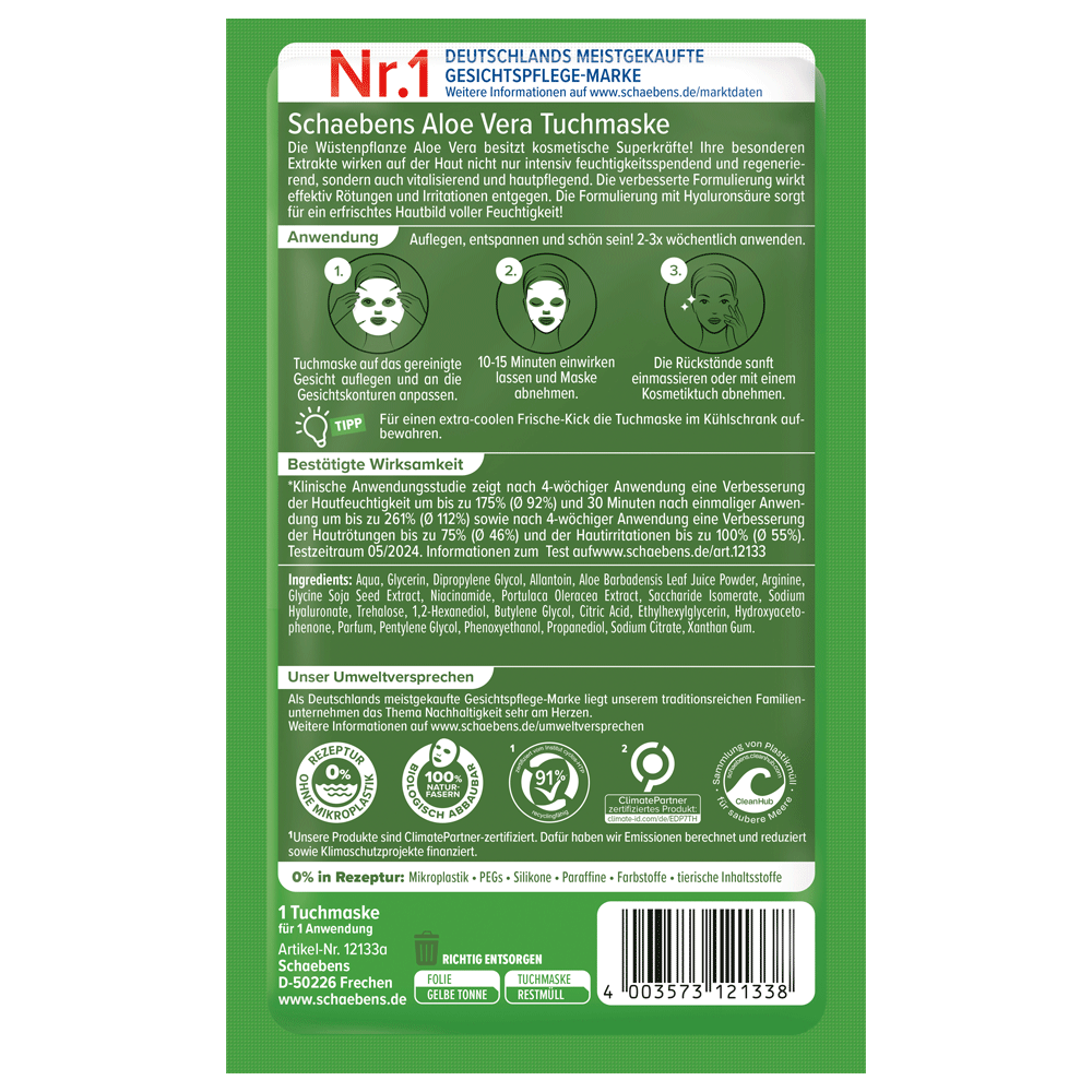 Bild: Schaebens Aloe Vera Tuchmaske