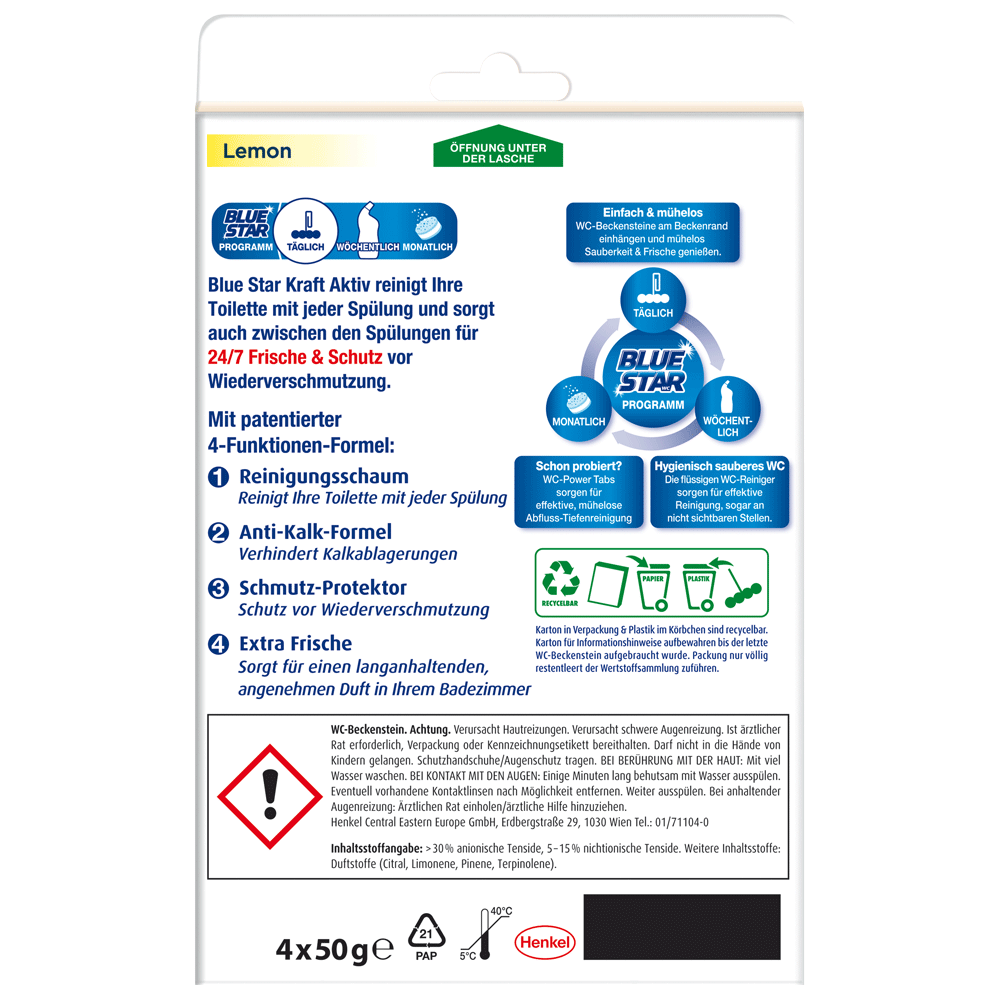 Bild: Blue Star Kraft Aktiv WC-Steine Lemon