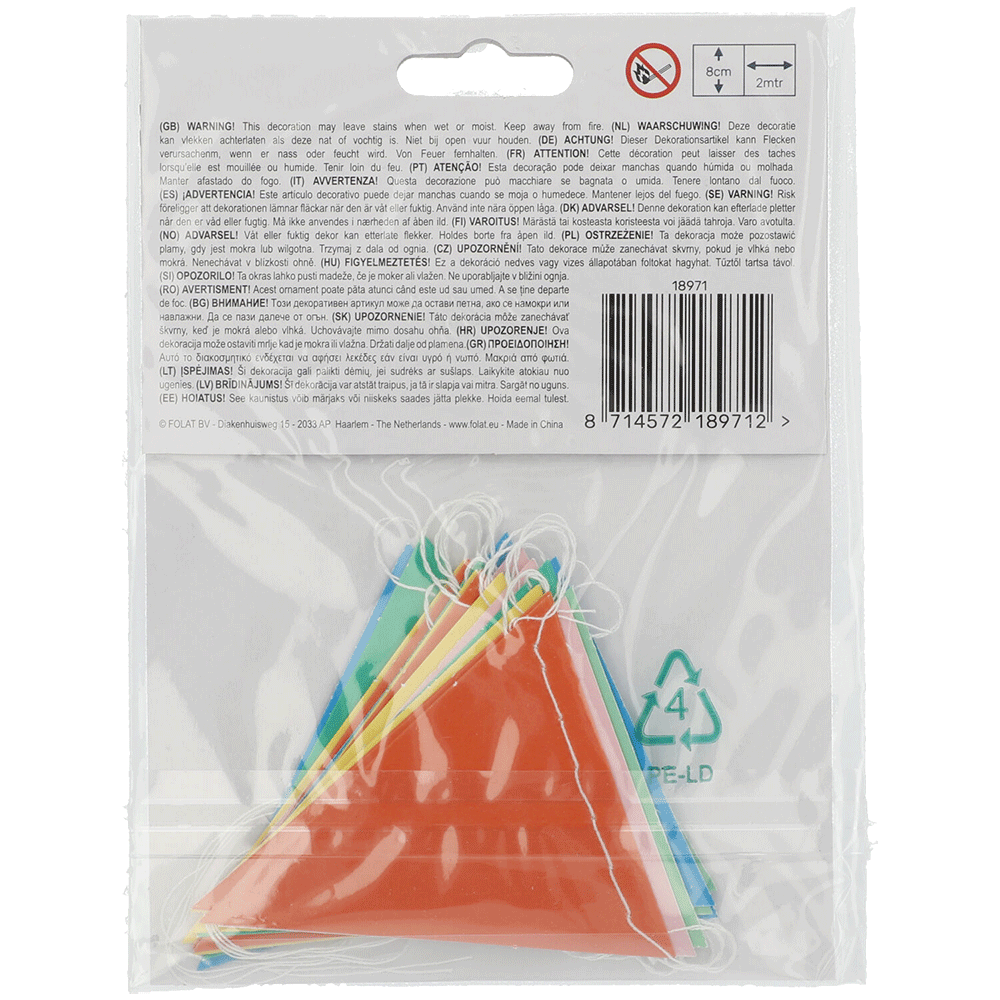 Bild: Folat bunte Girlande Wimpelkette 2 Meter