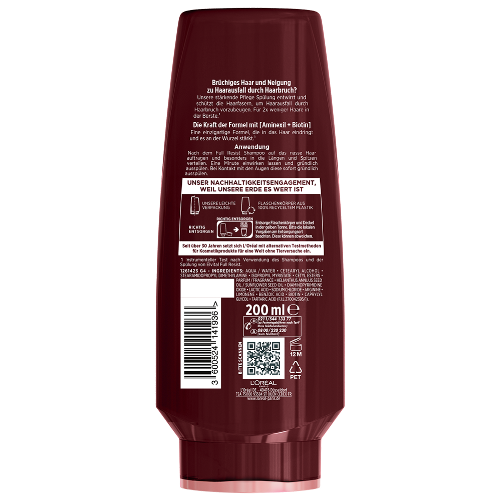 Bild: L'ORÉAL PARIS ELVITAL Full Resist Stärkende Pflege Spülung 