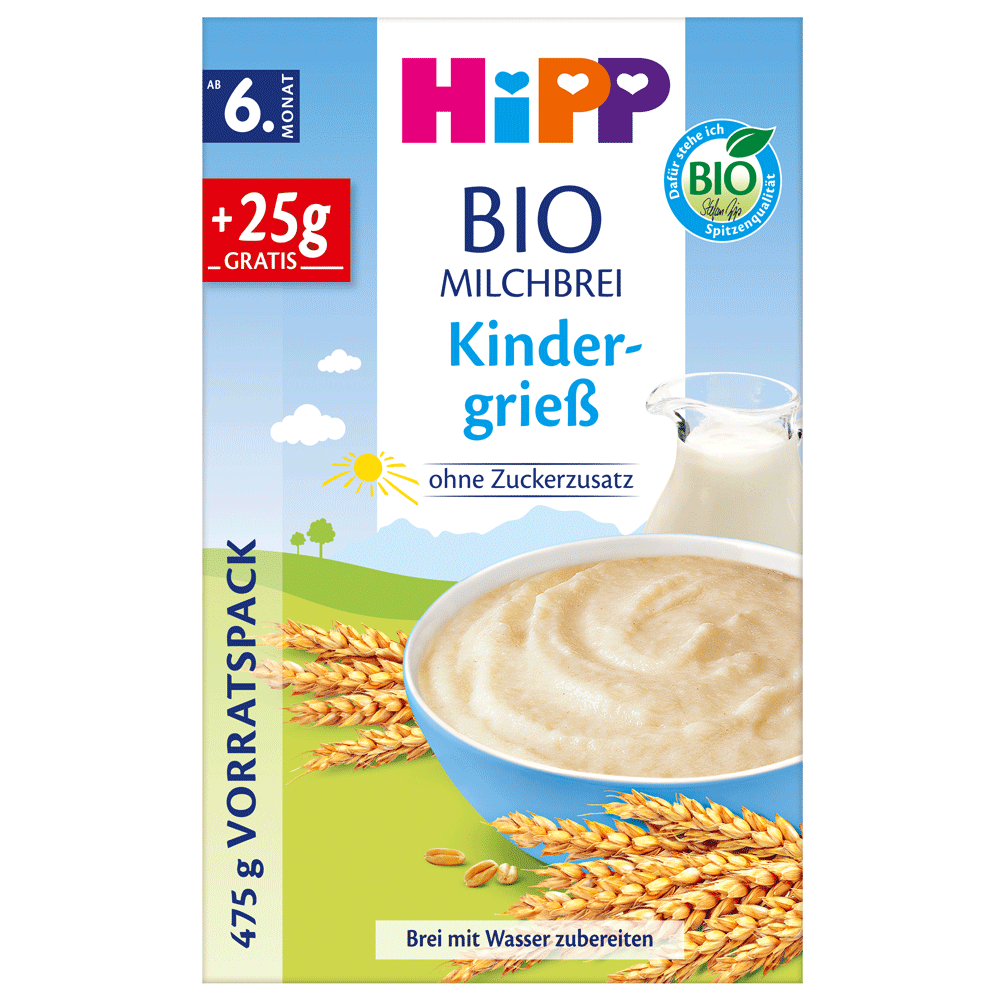 Bild: HiPP Bio Milchbrei Kindergrieß 