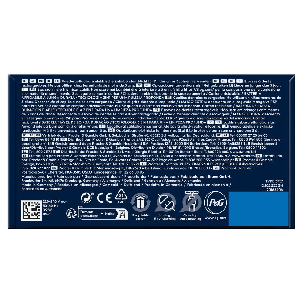 Bild: Oral-B Pro Series 3 Duopack Elektrische Zahnbürste, Schwarz