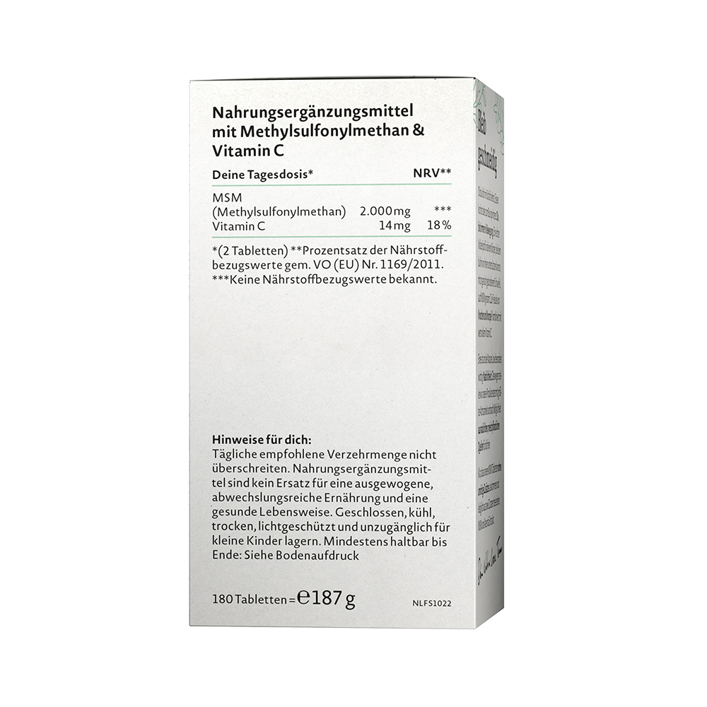 Bild: NATURE LOVE MSM mit Vitamin C 